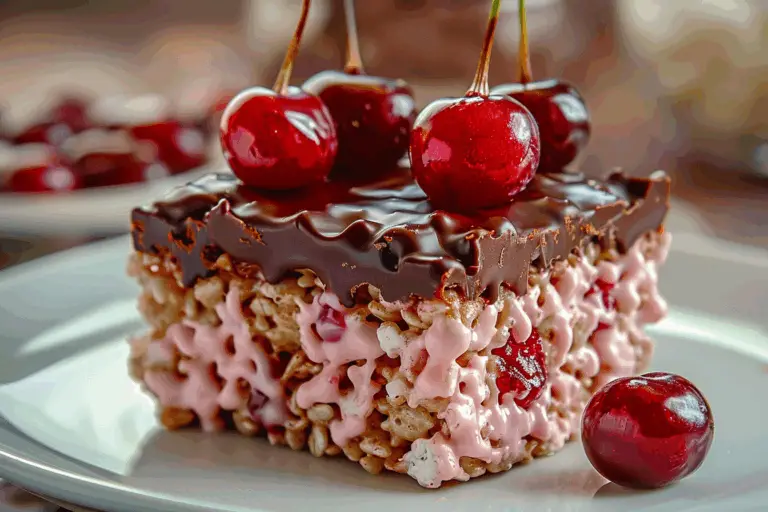 Chocolate Covered Cherry Rice Krispies Treats