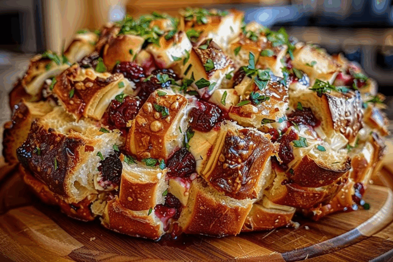 Cranberry Brie Sourdough Pull-Apart Bread