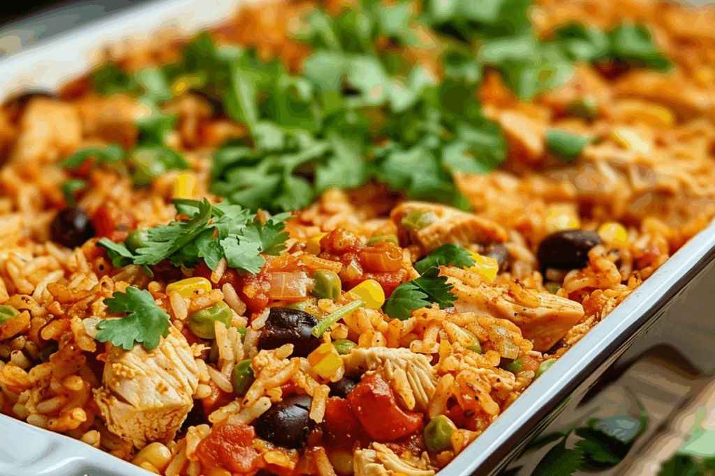 Enchilada Chicken and Rice Casserole