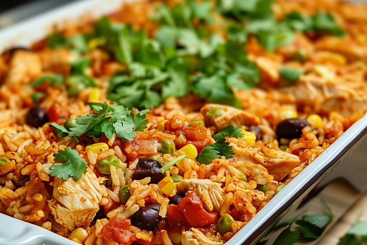 Enchilada Chicken and Rice Casserole
