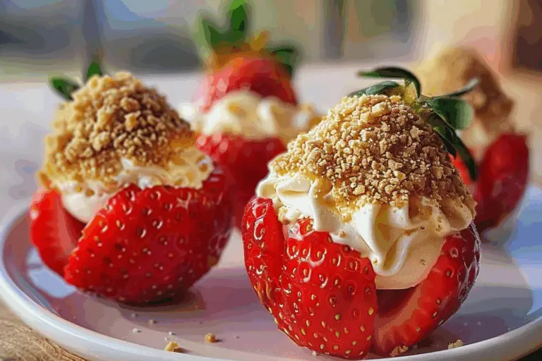 Cookie Butter Cheesecake Stuffed Strawberries