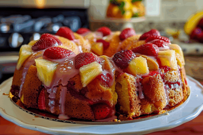 Strawberry Pineapple Pound Cake