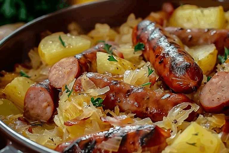 Polish Sausage Sauerkraut and Potatoes