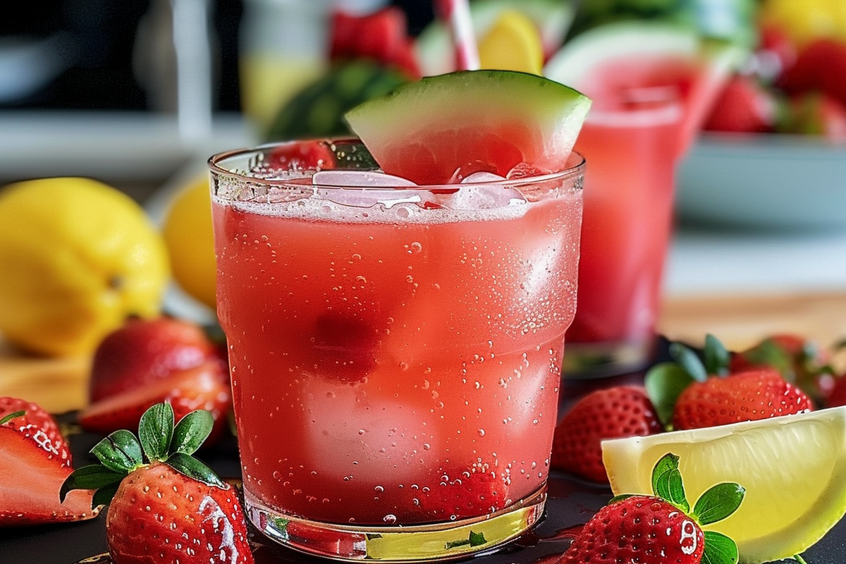 Watermelon and Strawberry Lemonade