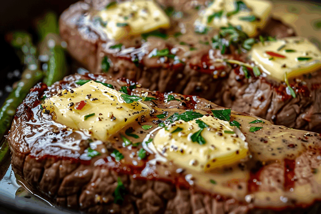 Steak with Creamy Garlic Butter