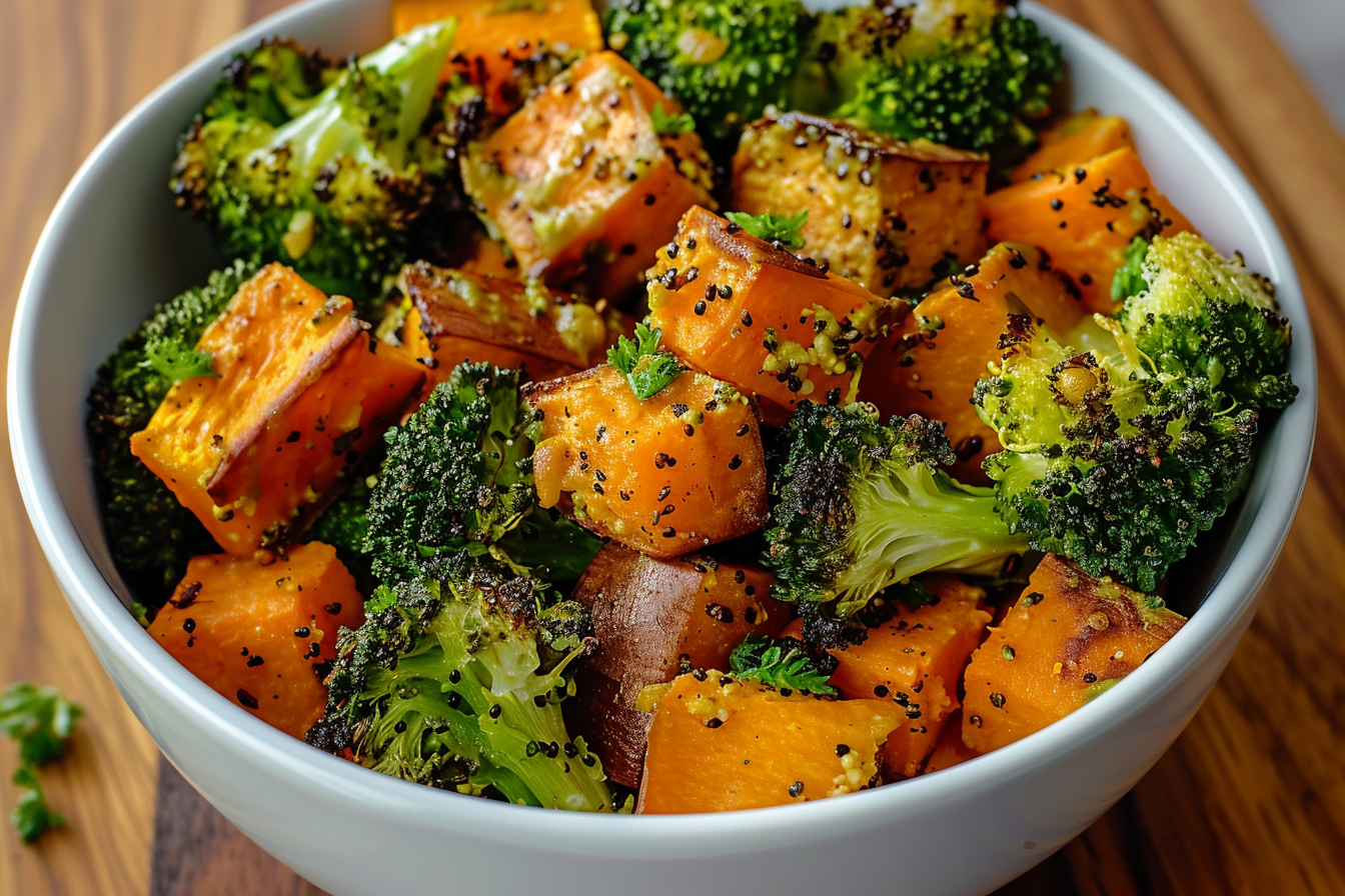 Roasted Broccoli and Sweet Potato Bowl