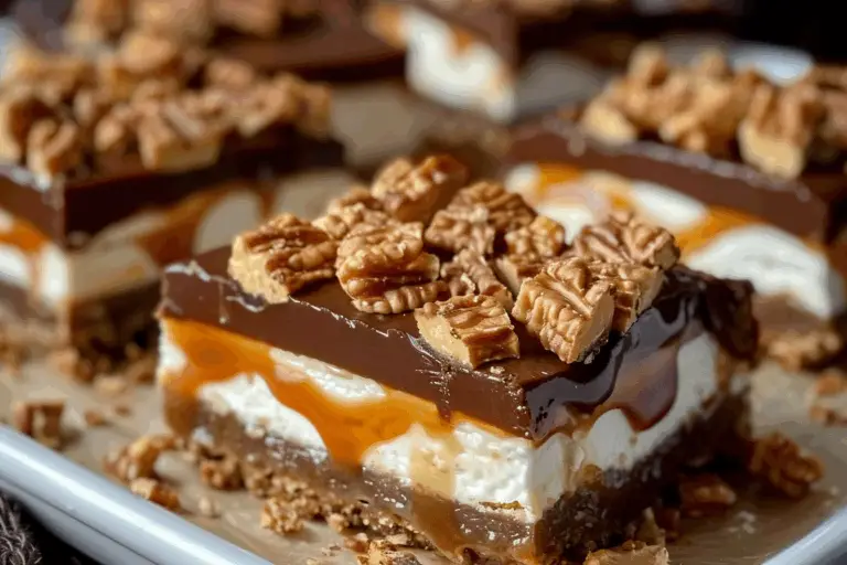 Butterfinger Caramel Cheesecake Bars