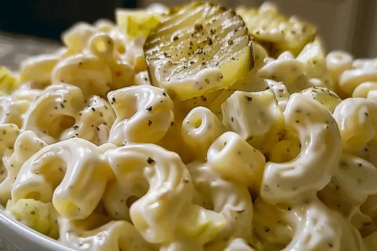 Classic Dill Pickle Macaroni Salad