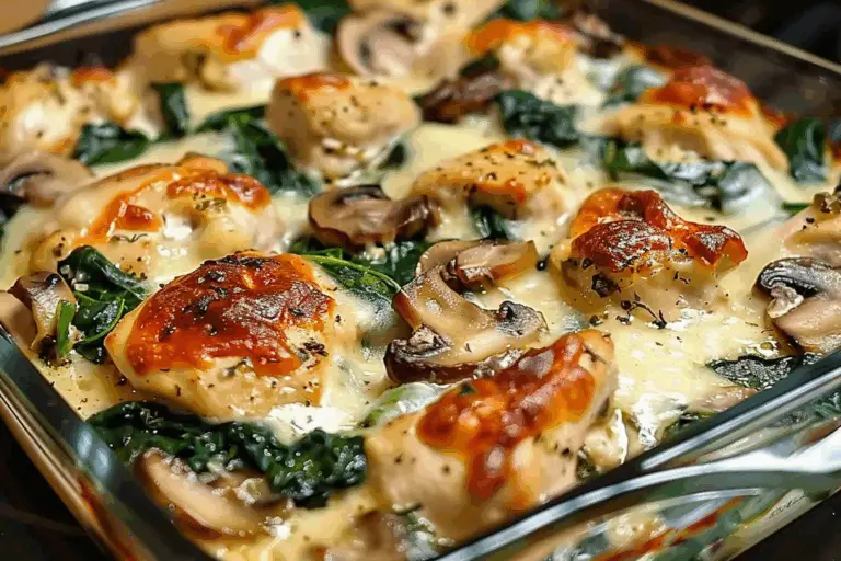 Chicken Spinach And Mushroom Oven Dish