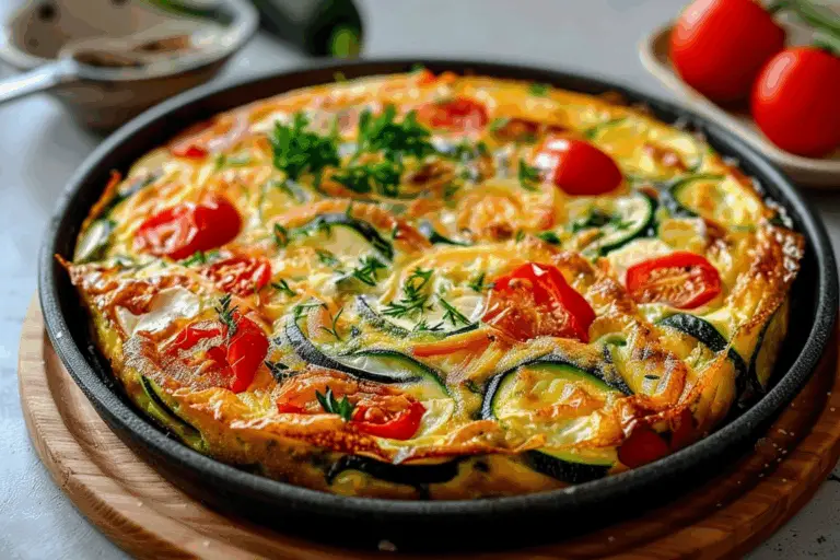 Zucchini and Vegetable Frittata with Mozzarella and Greek Yogurt