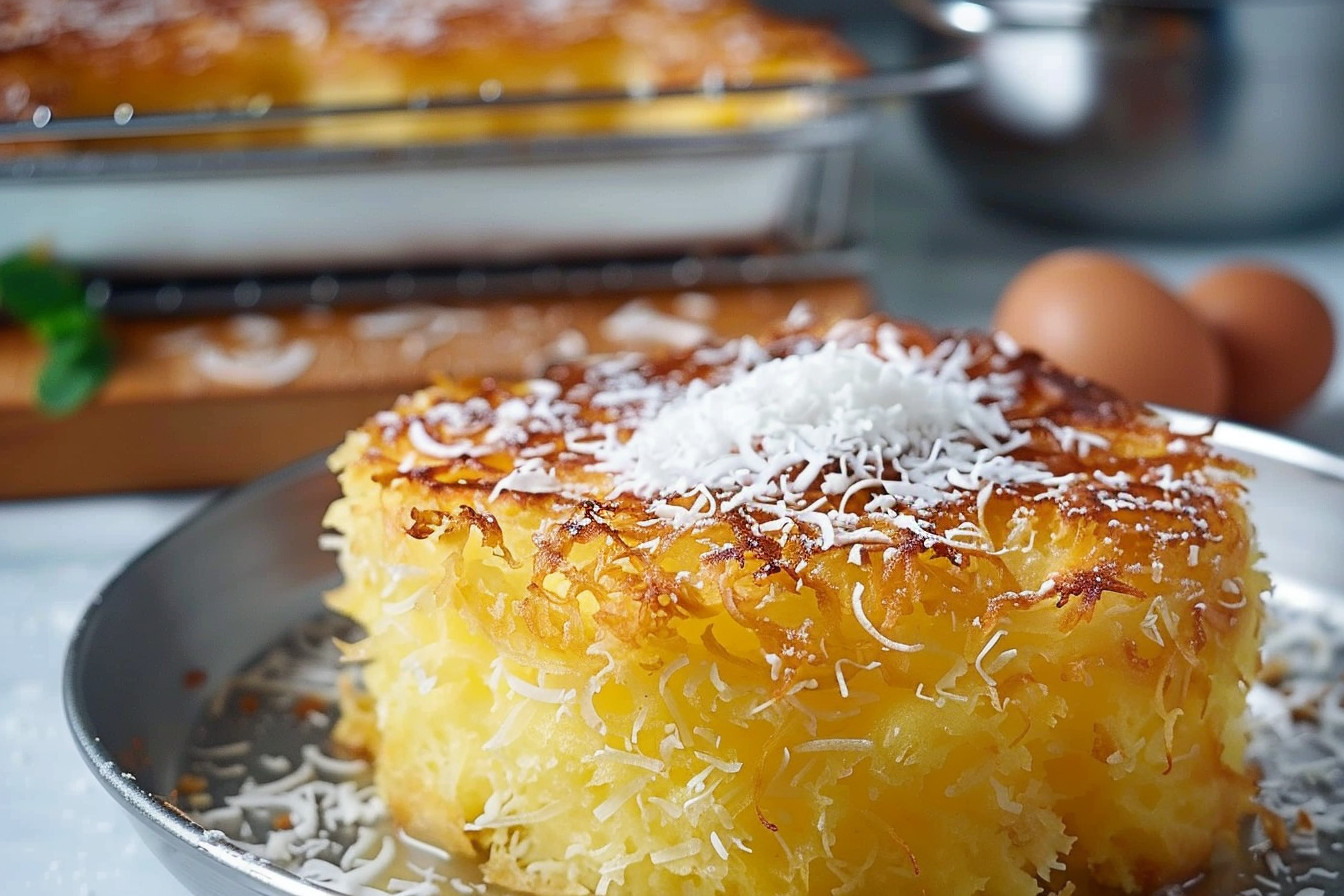 Moist Coconut Puff-Puff Cake