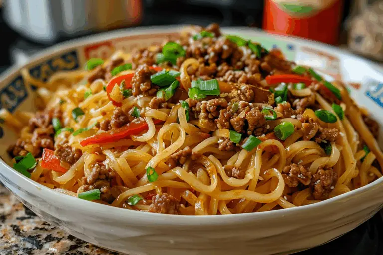 Mongolian Ground Beef Noodles