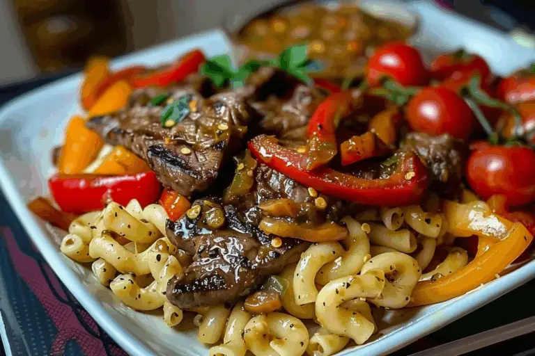 Classic Pepper Steak with Pasta