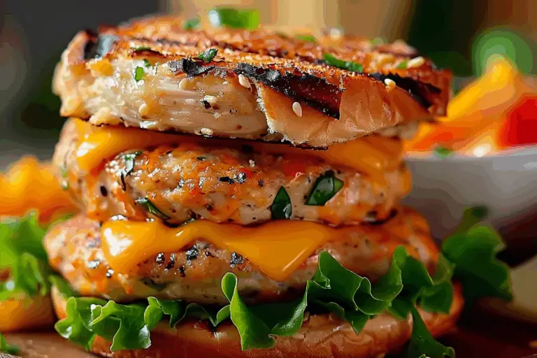 Cheddar Ranch Chicken Burgers