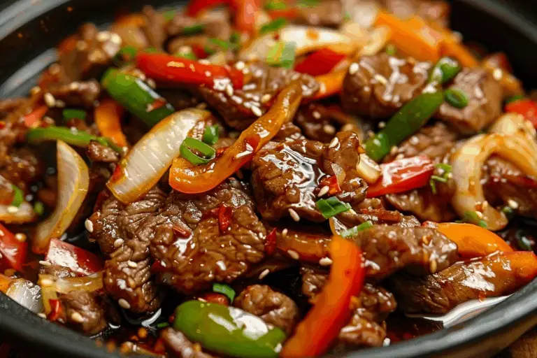 Sizzling Chinese Pepper Steak with Onions
