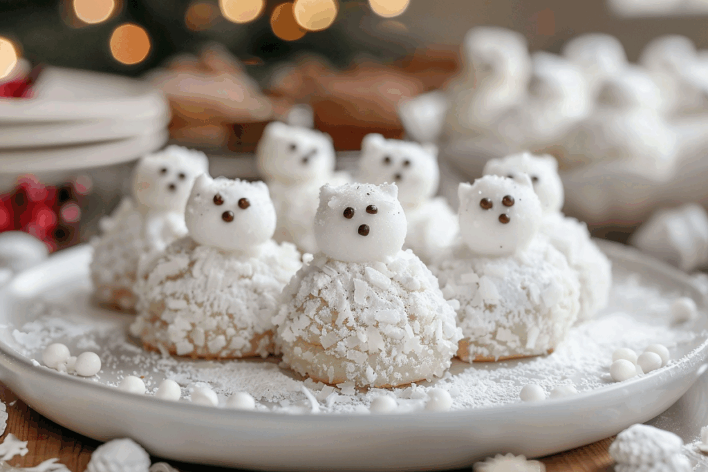 Polar Bear Snowball Cookies