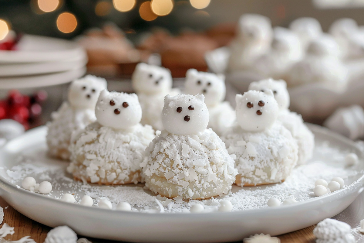 Polar Bear Snowball Cookies