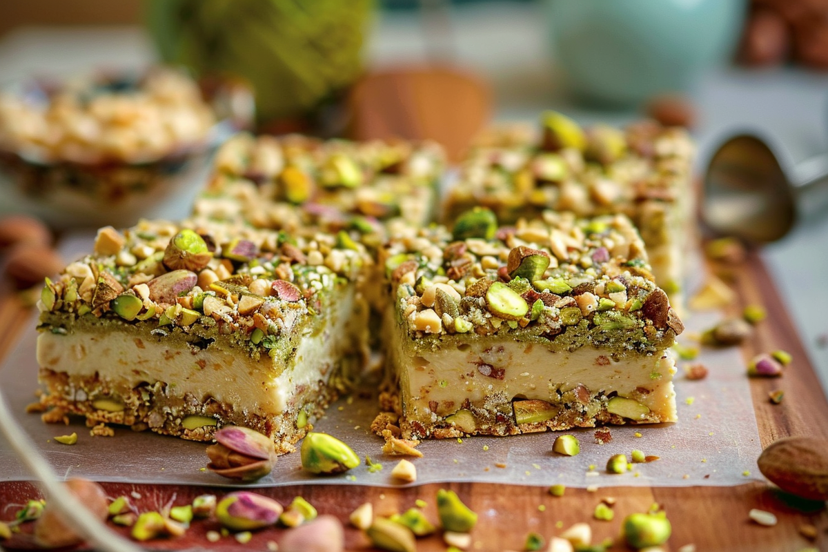 Pistachio Cookie Squares