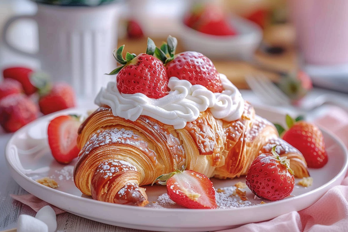 Strawberry Marshmallow Cream Croissant