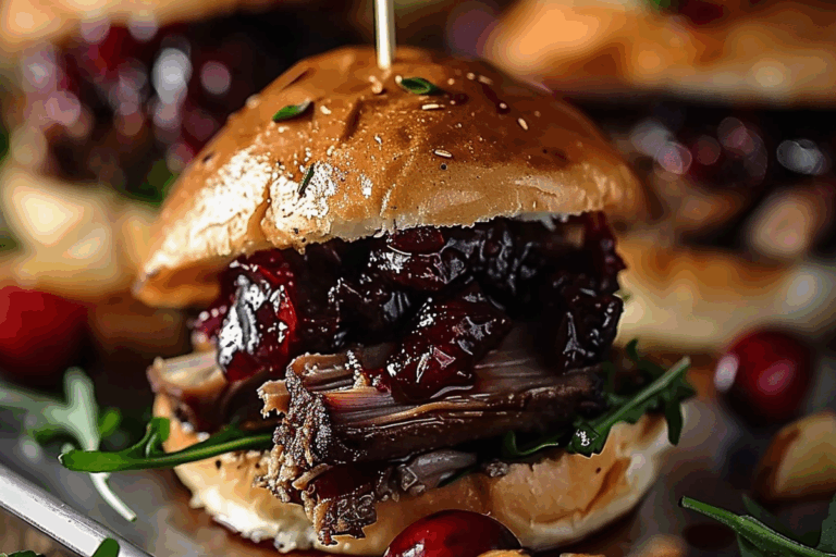 Short Rib Sliders with Balsamic Cranberry Sauce