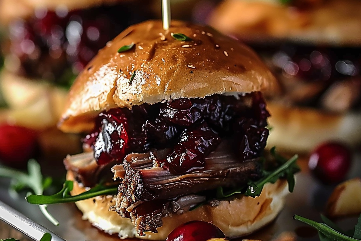 Short Rib Sliders with Balsamic Cranberry Sauce