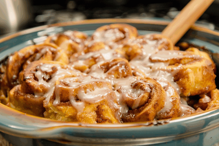 Slow Cooker Cinnamon Roll Casserole