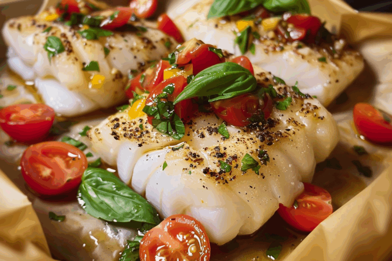 Cod with Tomato-Basil Salsa Parchment Pack