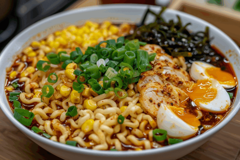 10-Minute Chicken Corn and Kimchi Ramen