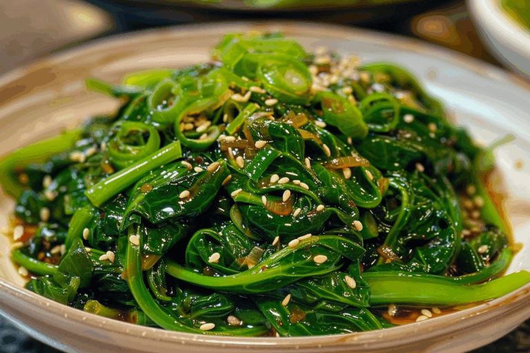 Soy Ginger Baby Spinach with Scallions