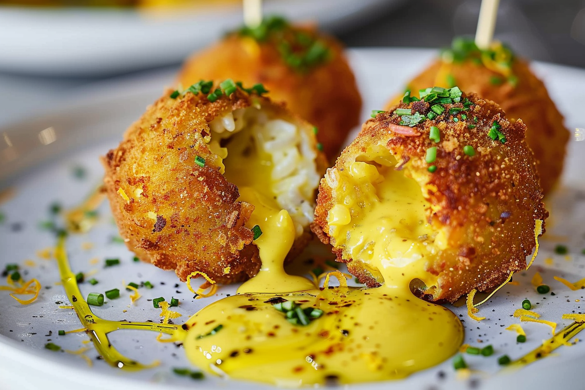 Truffle & Parmesan Arancini with Golden Saffron Aioli