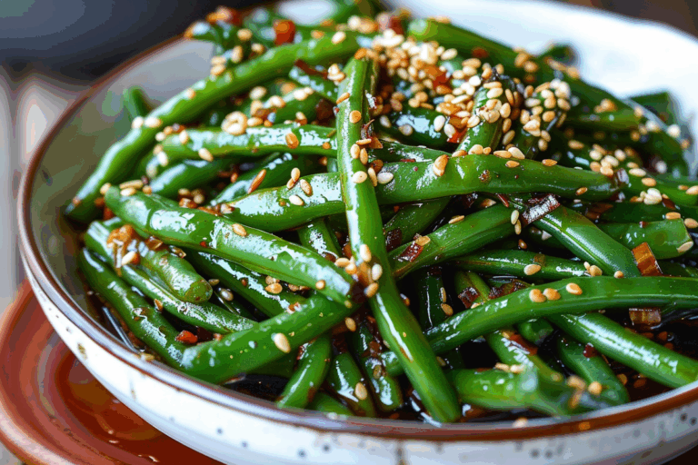 Miso Glazed Green Beans with Toasted Sesame