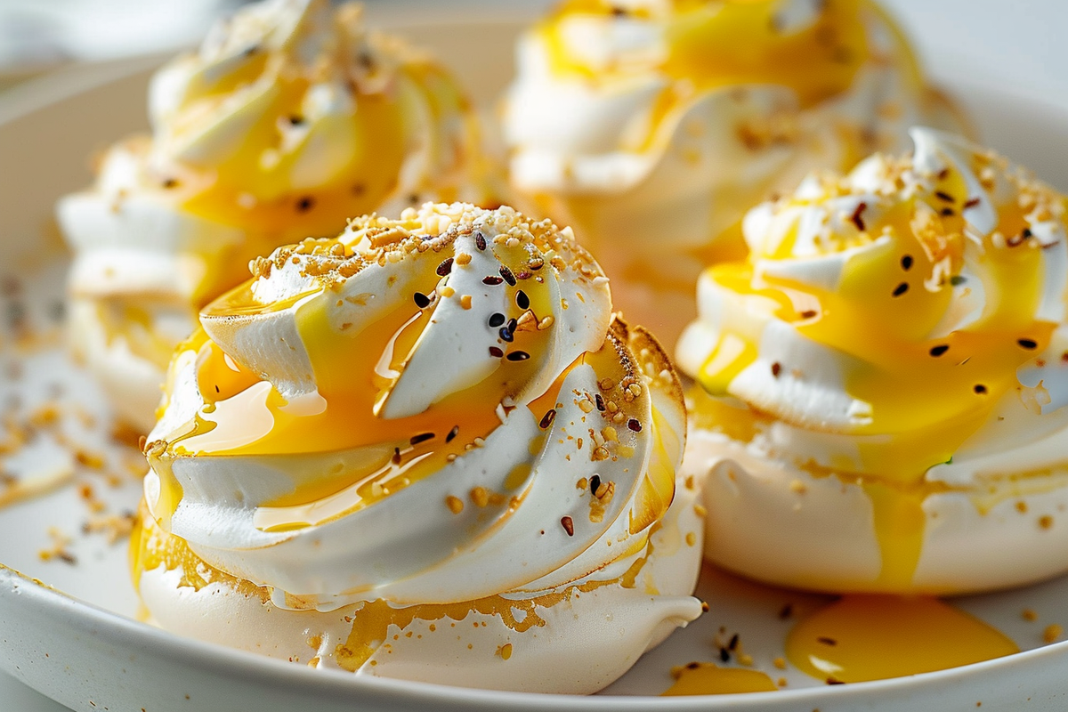 Miso Mango Meringue Clouds