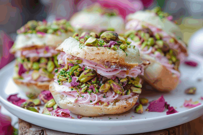 Persian Pistachio Rose Cloud Sandwiches