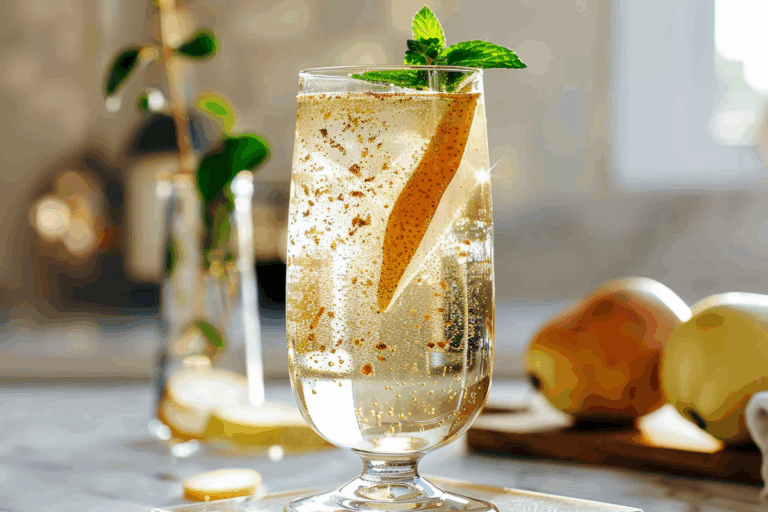 Spiced Pear & Ginger Sparkling Mocktail