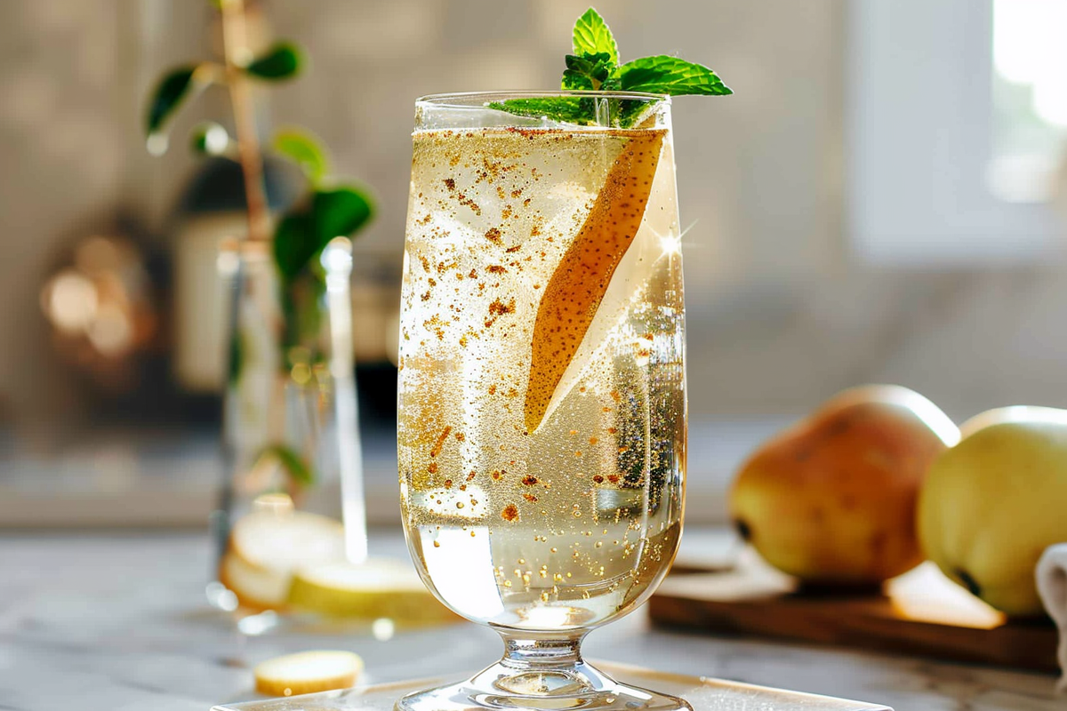 Spiced Pear & Ginger Sparkling Mocktail