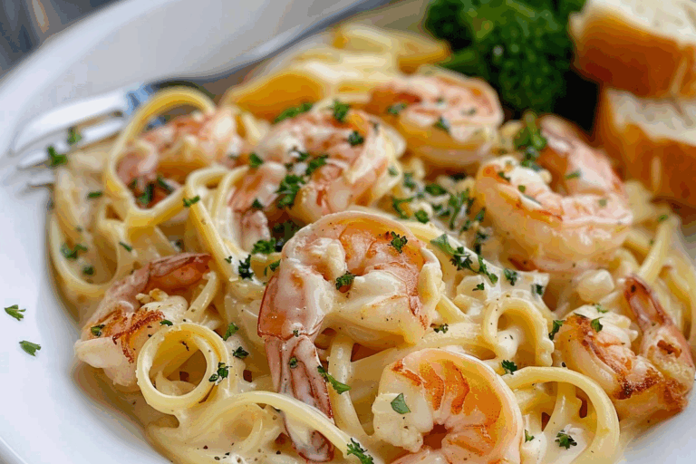 Creamy Alfredo Shrimp Linguini