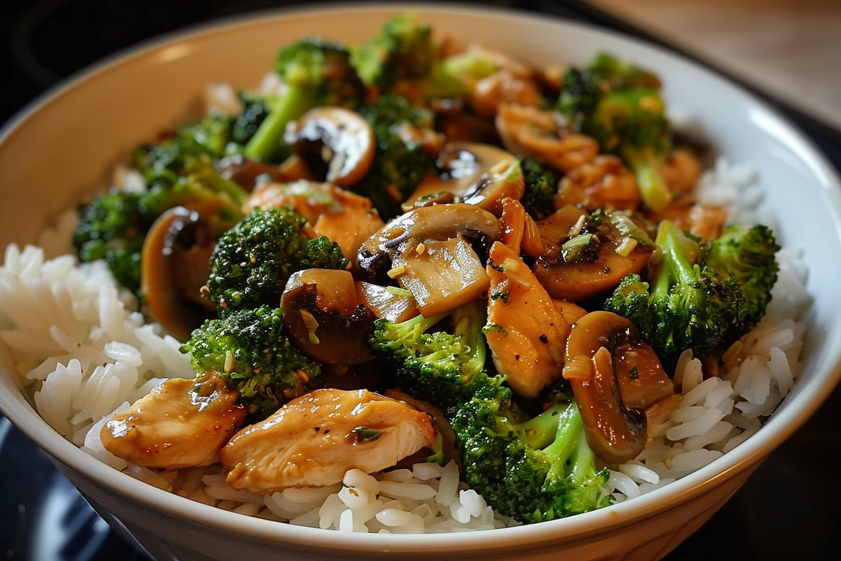 Garlic Chicken Stir-Fry with Broccoli and Mushrooms
