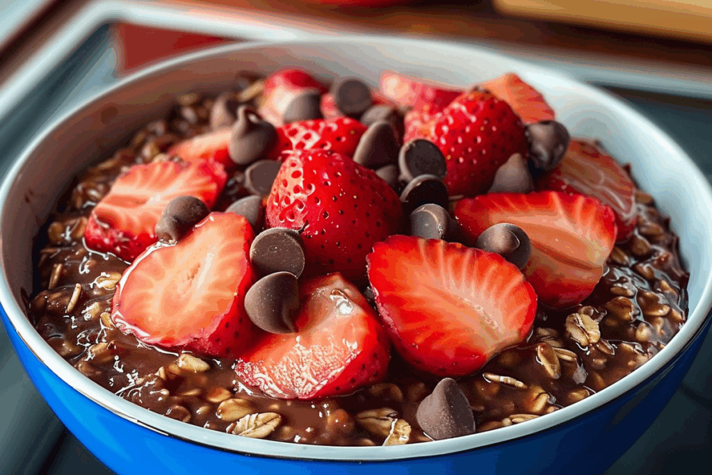 Chocolate-Strawberry Baked Oats