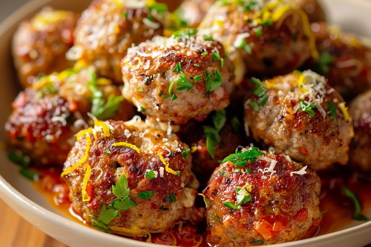 Ricotta-Filled Meatballs with Lemon Zest and Parmesan