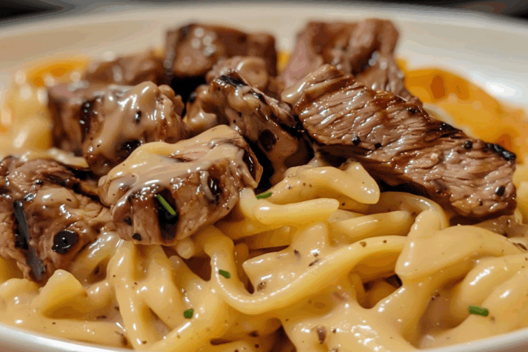Honey BBQ Steak Pasta