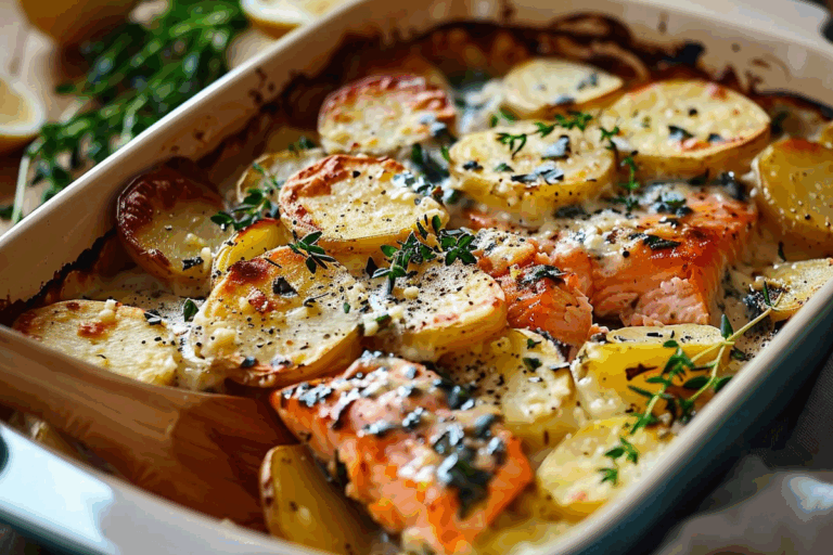 Creamy Salmon and Potato Bake