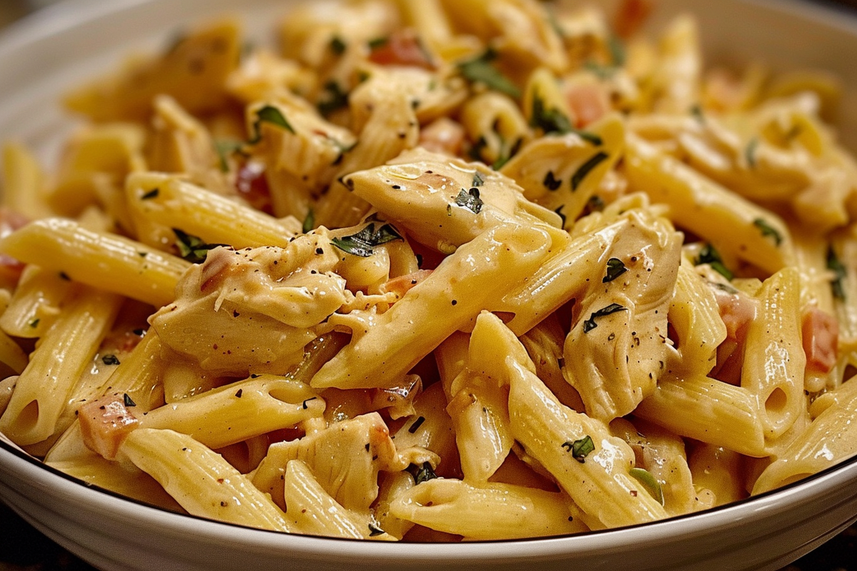 Creamy Crack Chicken Penne Pasta