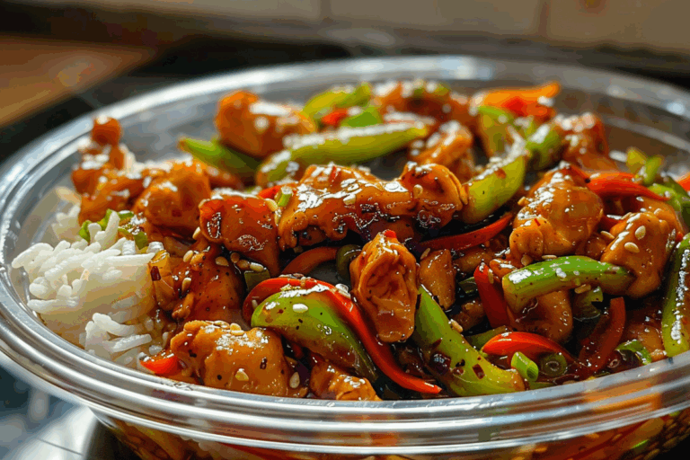 Fiery Garlic Chicken with Pepper Stir-Fry