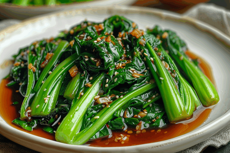 Steamed Gai Lan with Hoisin Garlic Sauce