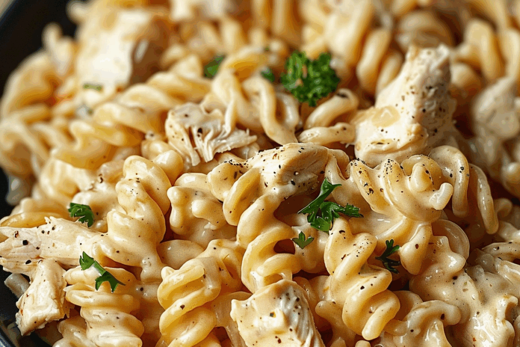 Creamy Crock Pot Ranch Chicken Pasta