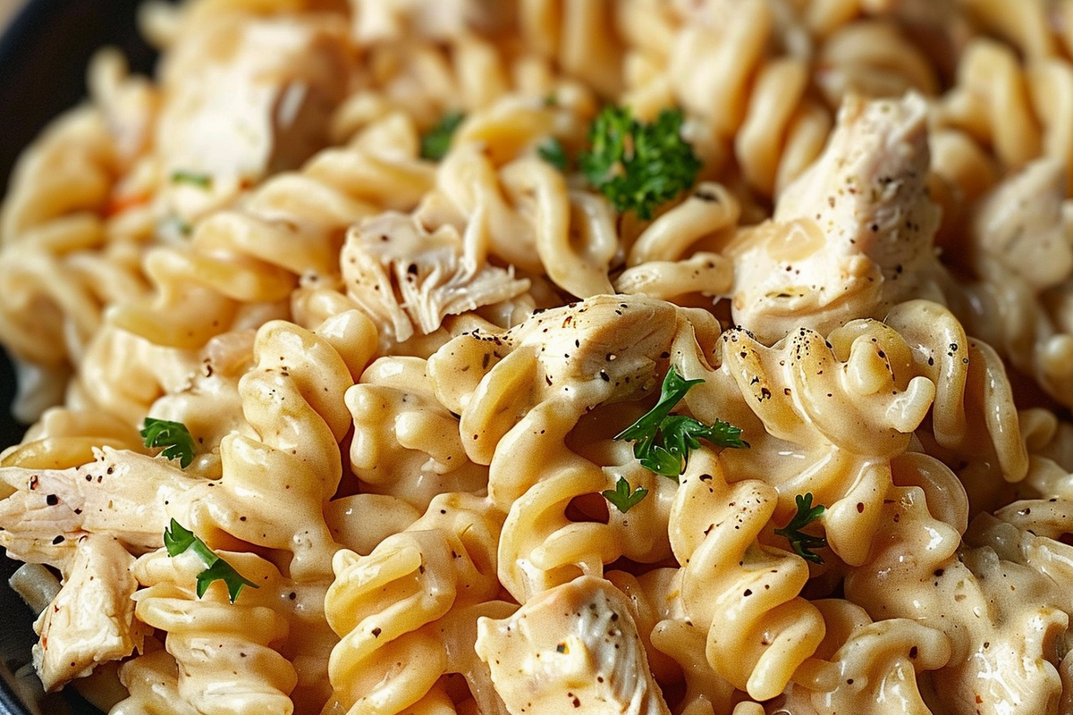 Creamy Crock Pot Ranch Chicken Pasta