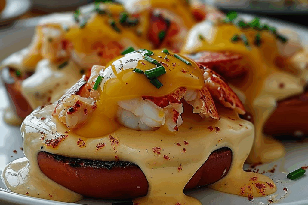 Bay Lobster Eggs Benedict with Cajun Hollandaise
