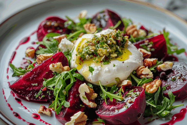 Roasted Beet and Burrata Salad with Walnut Gremolata