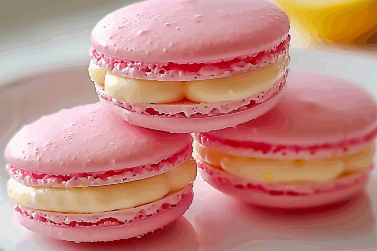 Homemade Pink Macarons with Lemon Butter Cream