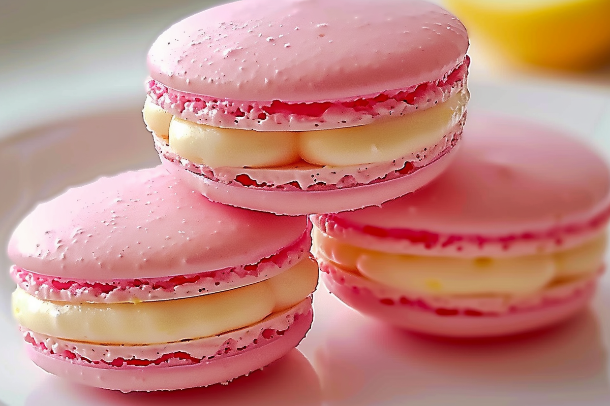 Homemade Pink Macarons with Lemon Butter Cream
